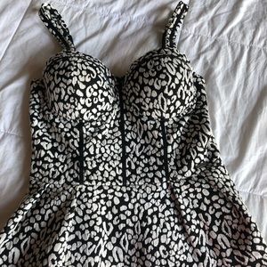 Black and white bra top shirt with straps